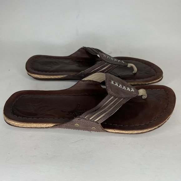 Merrell Lucca Espresso Women Brown Leather Thong sz 9 Womens Sandals Flip Flop - Picture 6 of 13